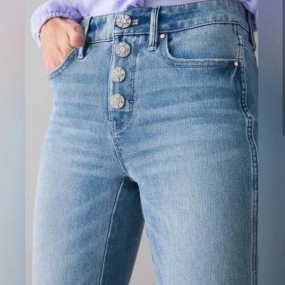 WHITE HOUSE BLACK MARKET JEANS THE SCULPT Size 6 Women's High-Rise Bling! EUC - Picture 1 of 11